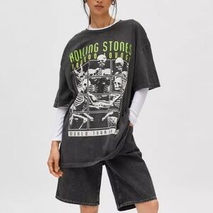 NEW UO The Rolling Stones Voodoo Lounge Skeleton Graphic Tee Dress